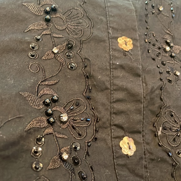Black Button Down Shirt with Decorative buttons - Picture 6 of 6